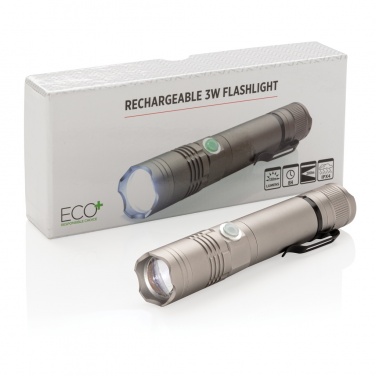 Logotrade promotional gift image of: Rechargeable 3W flashlight