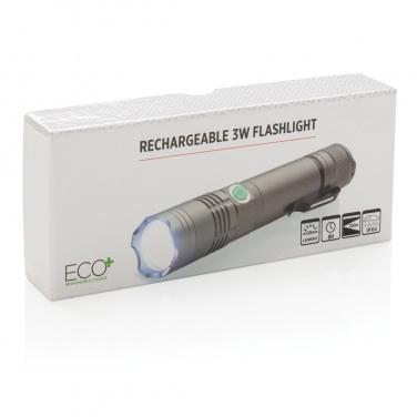 Logo trade advertising products picture of: Rechargeable 3W flashlight