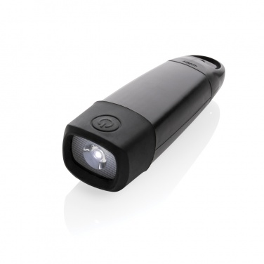 Logo trade promotional gifts picture of: Lightwave RCS rplastic USB-rechargeable torch with crank