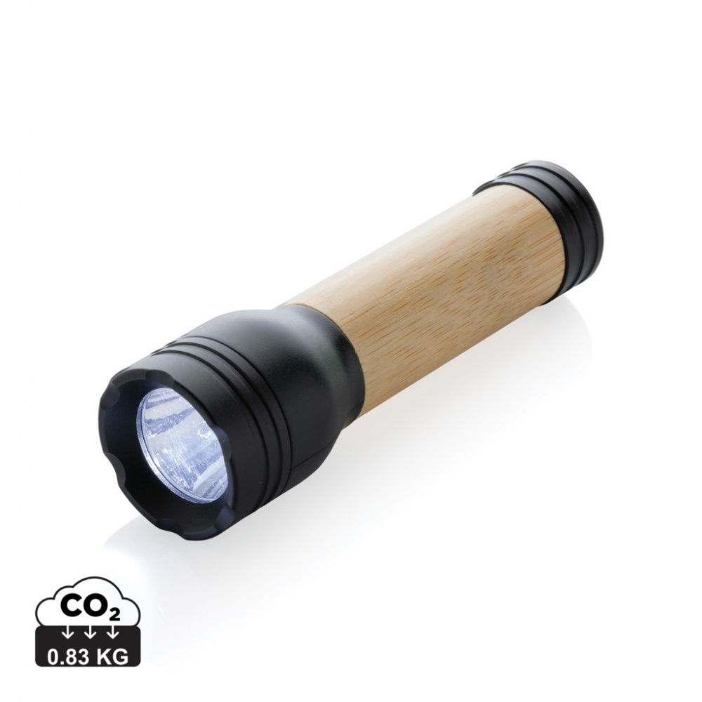 Logo trade corporate gifts image of: Lucid 1W RCS certified recycled plastic & bamboo torch