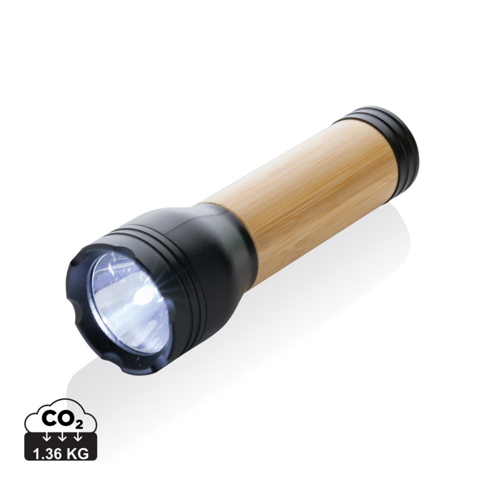 Logotrade promotional item image of: Lucid 3W RCS certified recycled plastic & bamboo torch