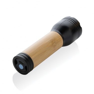 Logotrade promotional gift image of: Lucid 3W RCS certified recycled plastic & bamboo torch