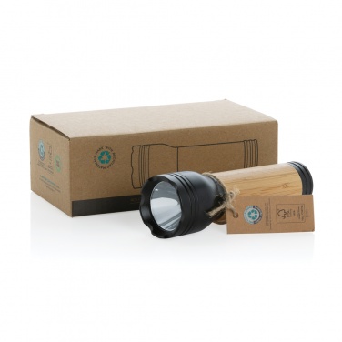 Logo trade corporate gifts image of: Lucid 3W RCS certified recycled plastic & bamboo torch