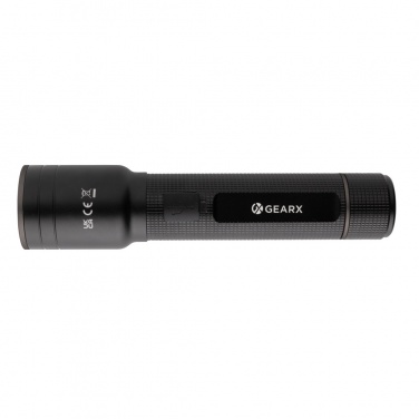 Logotrade promotional merchandise image of: RCS recycled aluminum USB-rechargeable heavy duty torch