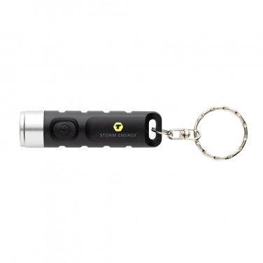 Logo trade promotional giveaway photo of: Globix RCS recycled plastic USB re-chargeable keychain torch