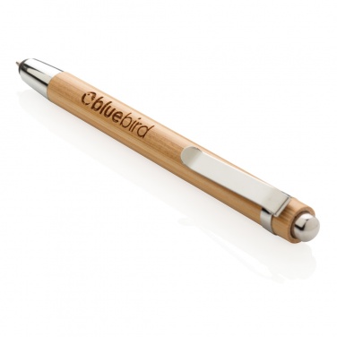 Logo trade promotional giveaways image of: Bamboo stylus pen