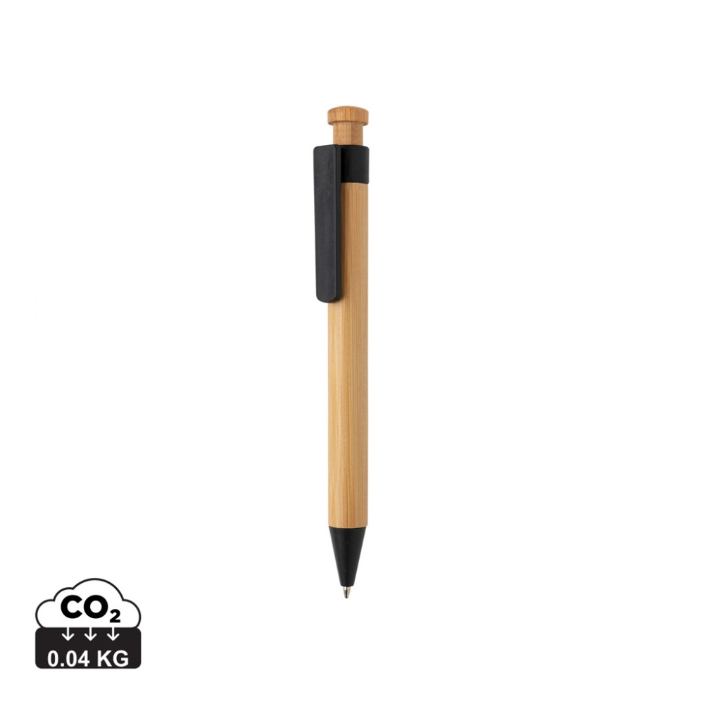 Logotrade promotional item picture of: Bamboo pen with wheatstraw clip