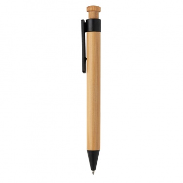 Logo trade promotional item photo of: Bamboo pen with wheatstraw clip