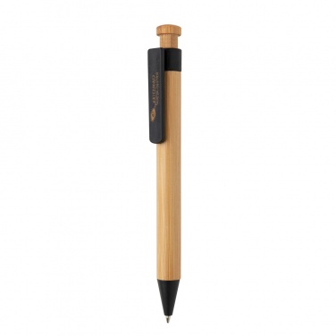 Logo trade promotional merchandise picture of: Bamboo pen with wheatstraw clip