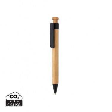 Logo trade corporate gifts image of: Bamboo pen with wheatstraw clip