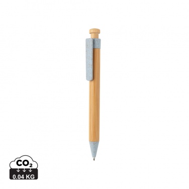 Logo trade promotional items image of: Bamboo pen with wheatstraw clip