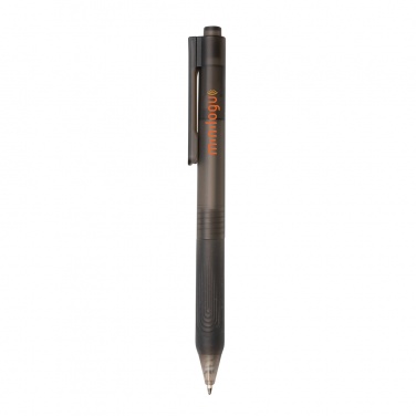 Logo trade corporate gifts image of: X9 frosted pen with silicone grip