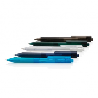 Logo trade corporate gift photo of: X9 frosted pen with silicone grip