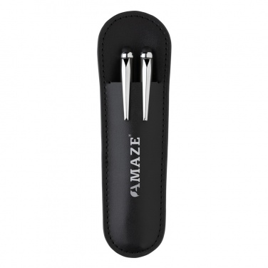 Logo trade advertising products picture of: Swiss Peak deluxe pen set in PU pouch