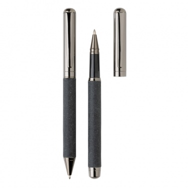 Logo trade promotional merchandise photo of: Recycled leather pen set