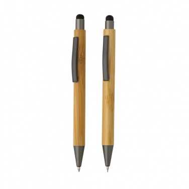 Logo trade promotional products picture of: Bamboo modern pen set in box