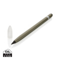 Aluminum inkless pen with eraser, green