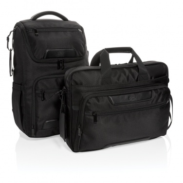 Logo trade promotional item photo of: Swiss Peak RPET Voyager RFID 15.6" laptop bag