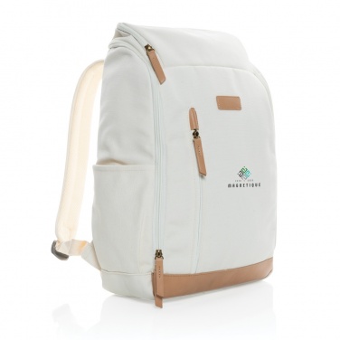 Logo trade promotional gifts picture of: Impact AWARE™ 16 oz. recycled canvas 15" laptop backpack