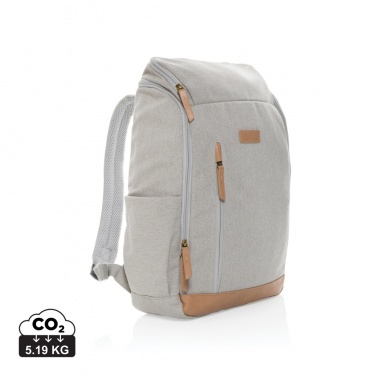 Logo trade promotional item photo of: Impact AWARE™ 16 oz. recycled canvas 15" laptop backpack