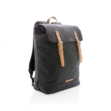 Logo trade promotional products image of: Canvas laptop backpack PVC free