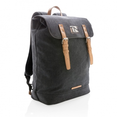 Logo trade promotional gifts picture of: Canvas laptop backpack PVC free