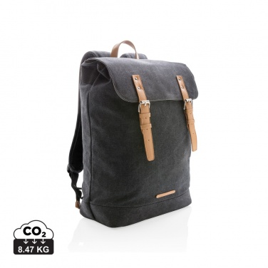 Logo trade promotional items image of: Canvas laptop backpack PVC free