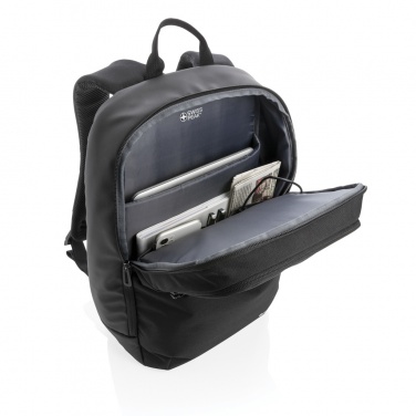 Logotrade promotional giveaway image of: Swiss Peak laptop backpack with UV-C steriliser pocket