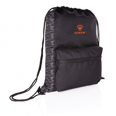 Logo trade promotional giveaways image of: AWARE™ RPET Reflective drawstring backpack