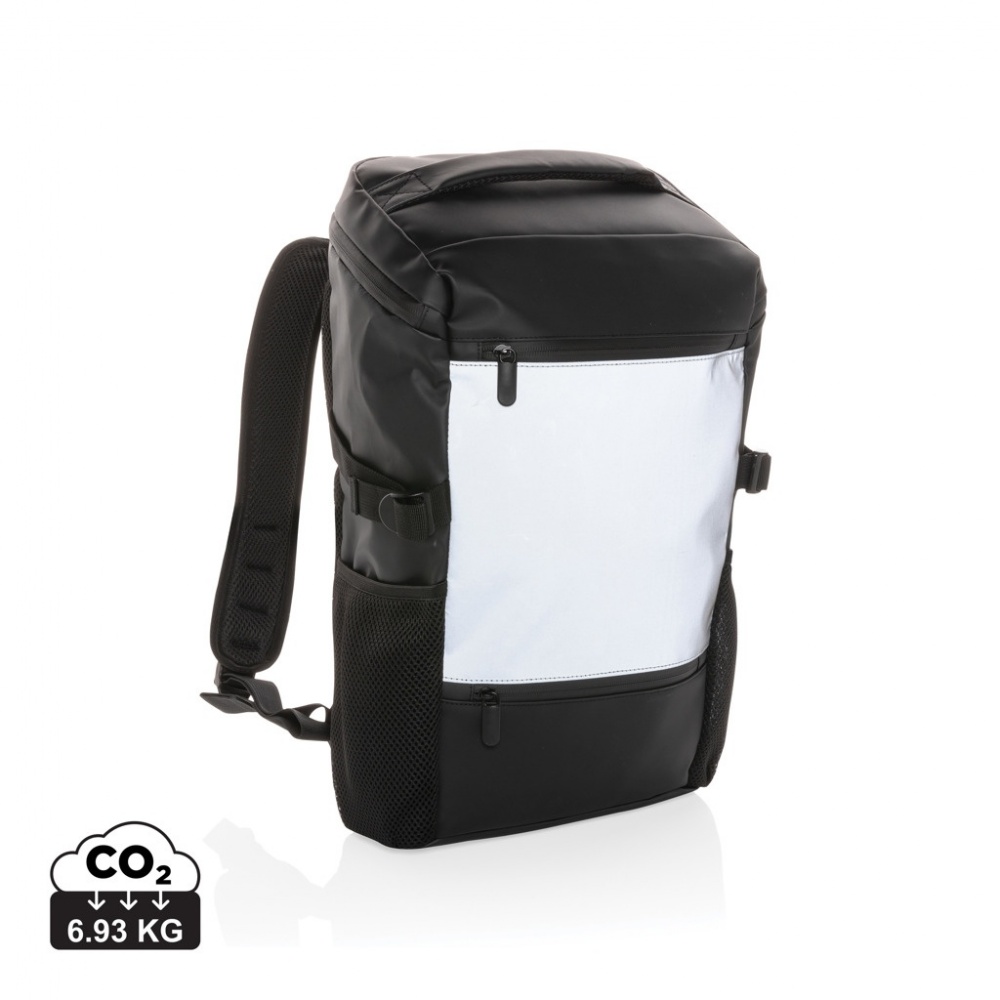 Logo trade promotional merchandise photo of: PU high visibility easy access 15.6" laptop backpack