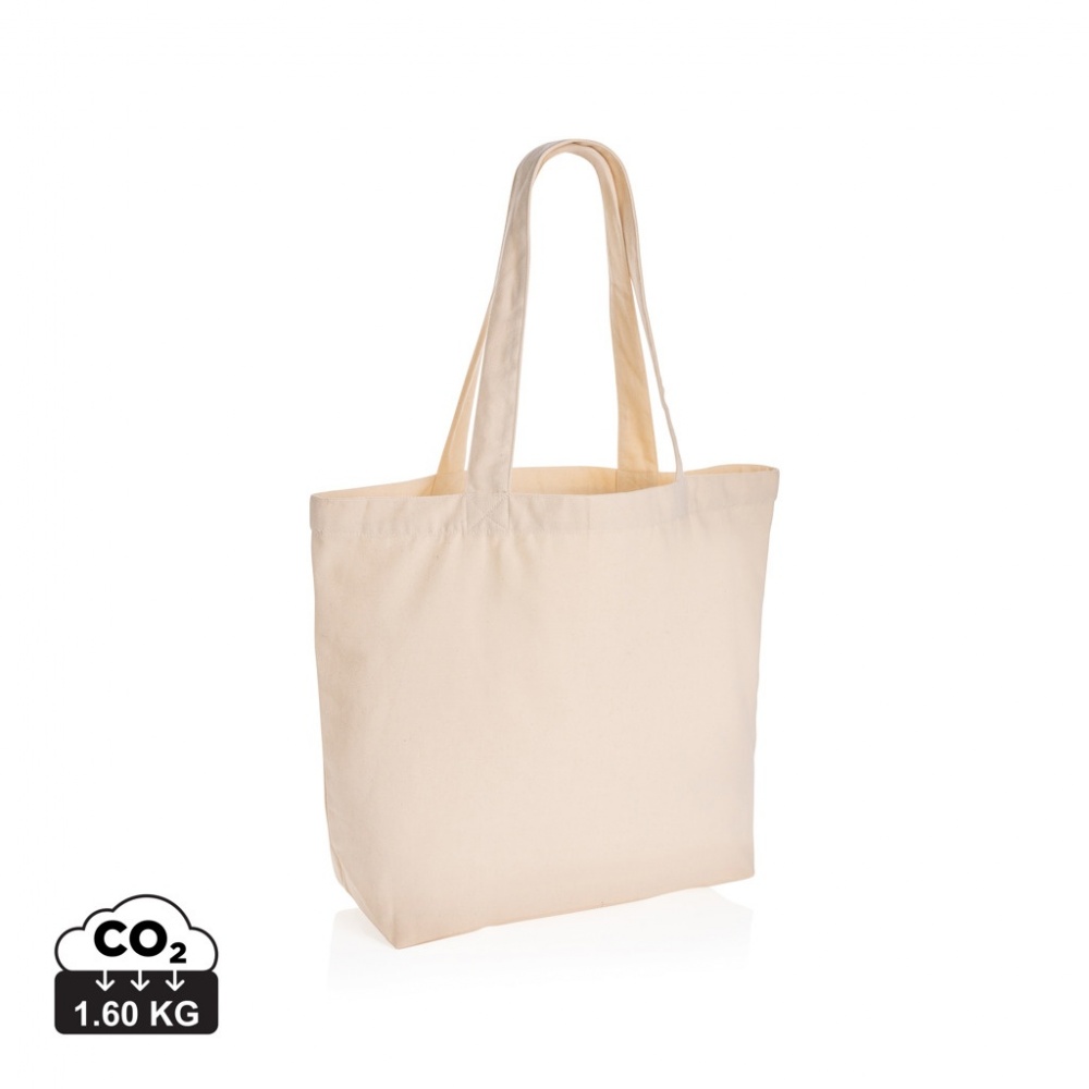 Logo trade advertising products image of: Impact Aware™ 240 gsm rcanvas shopper w/pocket undyed