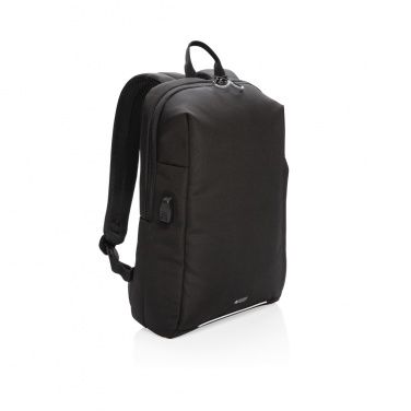 Logo trade promotional giveaways image of: Swiss Peak AWARE™ RFID and USB A laptop backpack