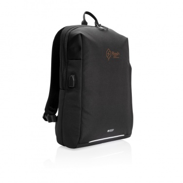 Logotrade promotional products photo of: Swiss Peak AWARE™ RFID and USB A laptop backpack