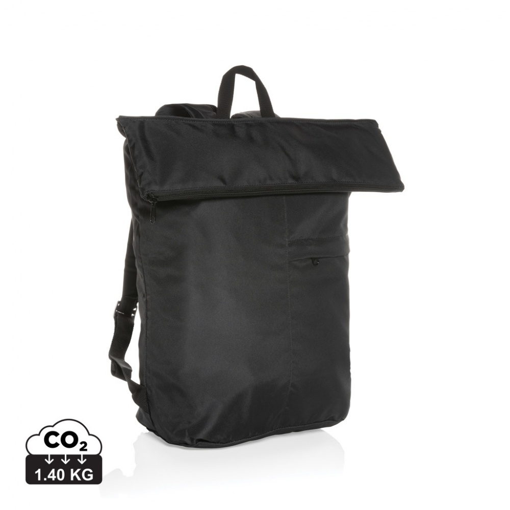 Logo trade promotional giveaways image of: Dillon AWARE™ RPET lightweight foldable backpack