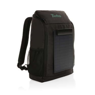 Logotrade promotional product image of: Pedro AWARE™ RPET deluxe backpack with 5W solar panel