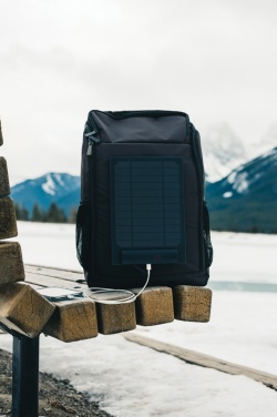 Logotrade promotional gift image of: Pedro AWARE™ RPET deluxe backpack with 5W solar panel