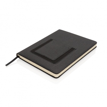 Logo trade promotional giveaways image of: Deluxe A5 Notebook with phone pocket