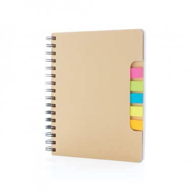 Logotrade promotional item image of: A5 Kraft spiral notebook with sticky notes