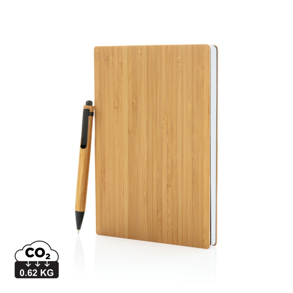 Logo trade promotional item photo of: A5 Bamboo notebook & pen set