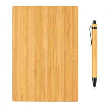 Logo trade promotional product photo of: A5 Bamboo notebook & pen set