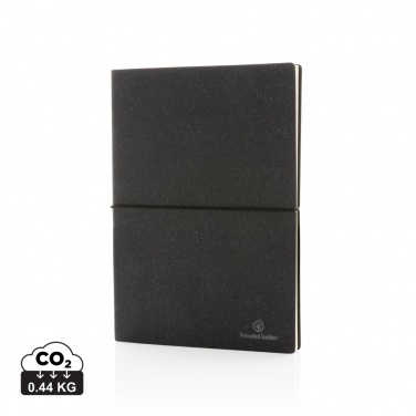 Logo trade business gifts image of: A5 recycled leather notebook