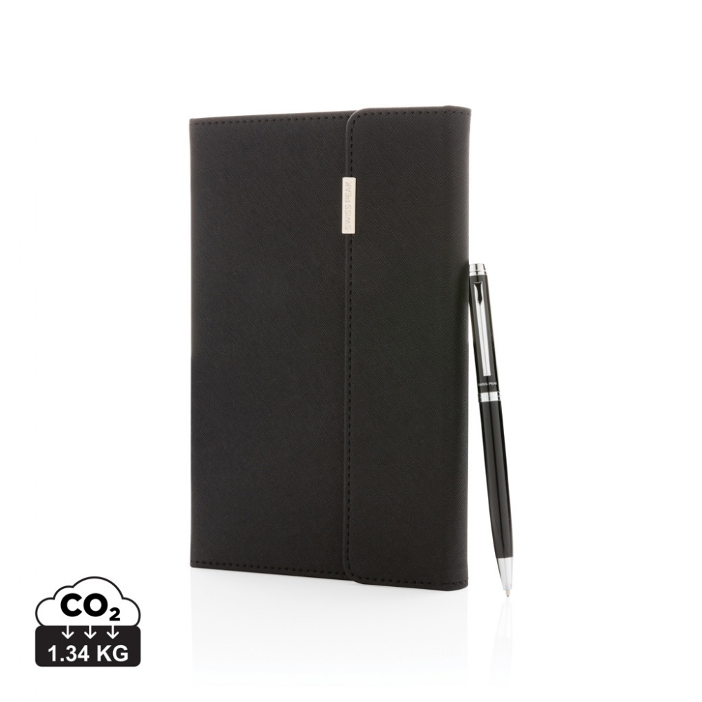 Logo trade promotional items image of: Swiss Peak deluxe A5 notebook and pen set