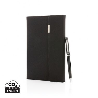 Logotrade promotional gift picture of: Swiss Peak deluxe A5 notebook and pen set