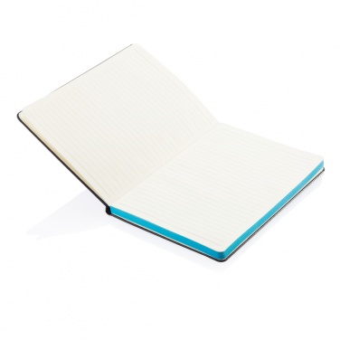 Logo trade promotional products picture of: Deluxe hardcover A5 notebook with coloured side