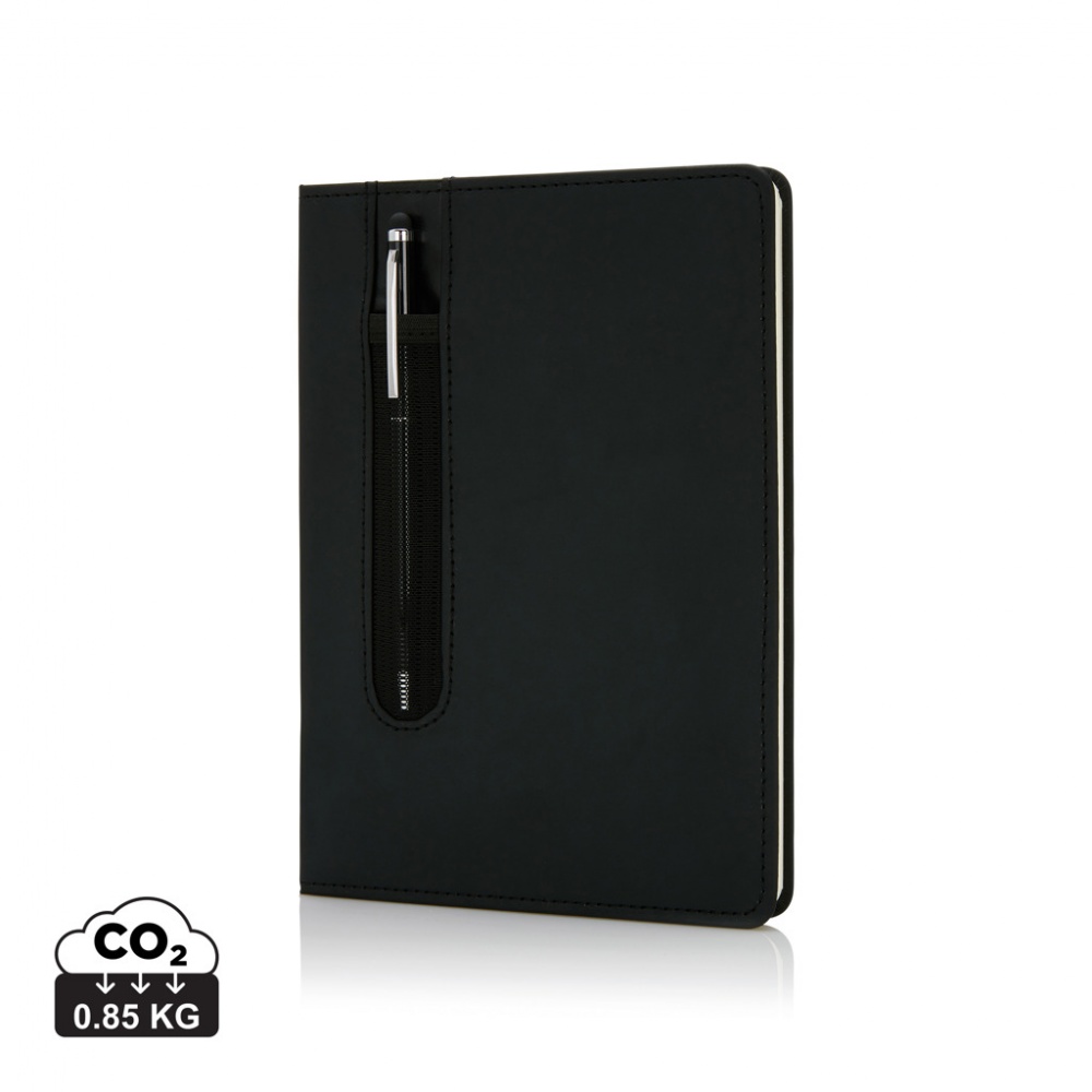 Logotrade promotional product picture of: Standard hardcover PU A5 notebook with stylus pen