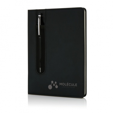 Logo trade promotional merchandise picture of: Standard hardcover PU A5 notebook with stylus pen