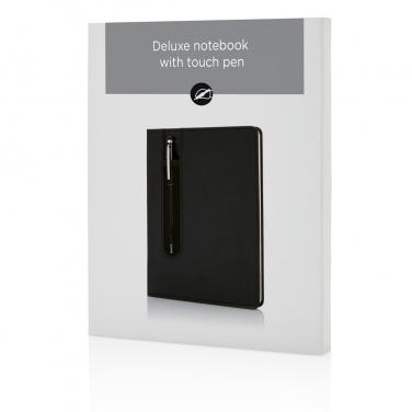 Logo trade promotional gifts picture of: Standard hardcover PU A5 notebook with stylus pen