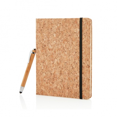 Logotrade business gifts photo of: A5 notebook with bamboo pen including stylus