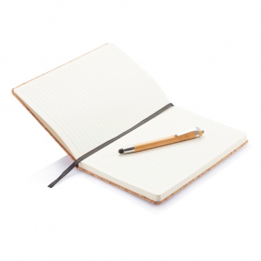 Logotrade advertising products photo of: A5 notebook with bamboo pen including stylus