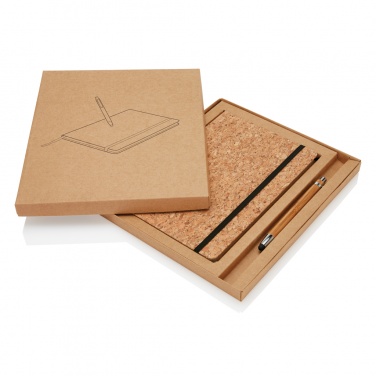 Logotrade advertising product image of: A5 notebook with bamboo pen including stylus